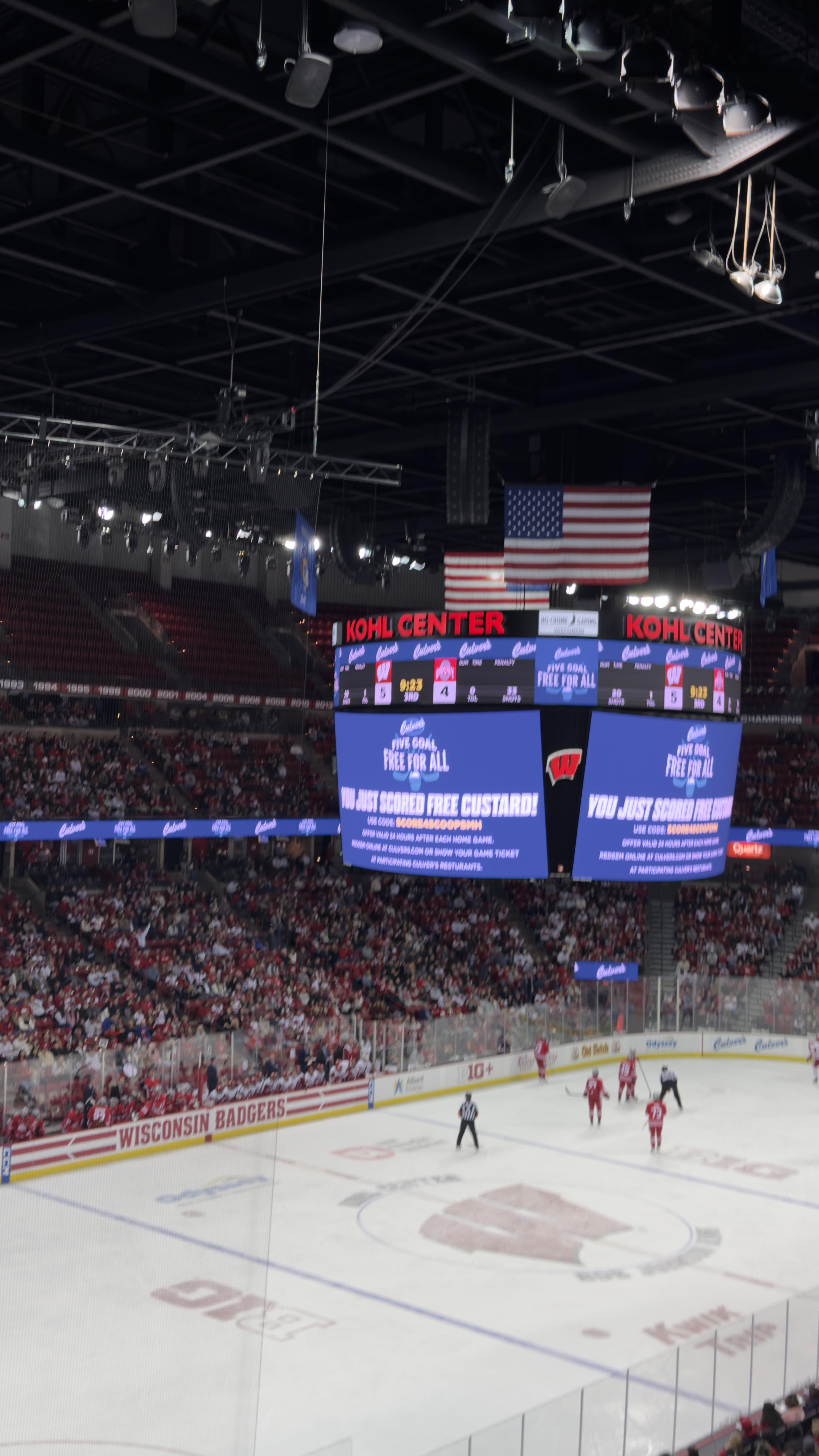 Wisconsin hockey game inside the Kohl Center